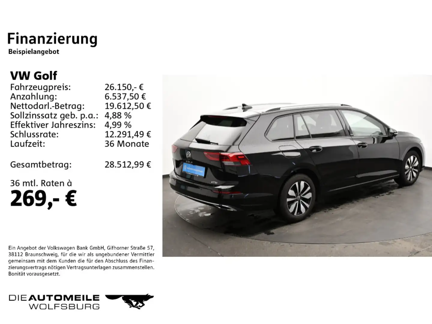 Volkswagen Golf Variant Golf 8 VIII Variant 1.0 eTSI DSG MOVE LED/ACC/Na Black - 2