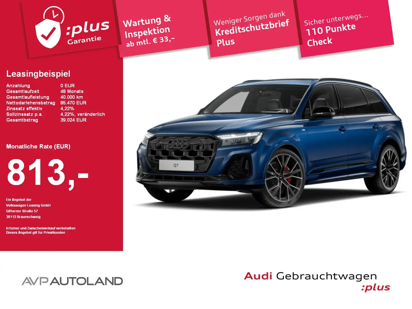 Audi Q7 50 TDI quattro tiptronic S line 7-Sitzer Blau - 1