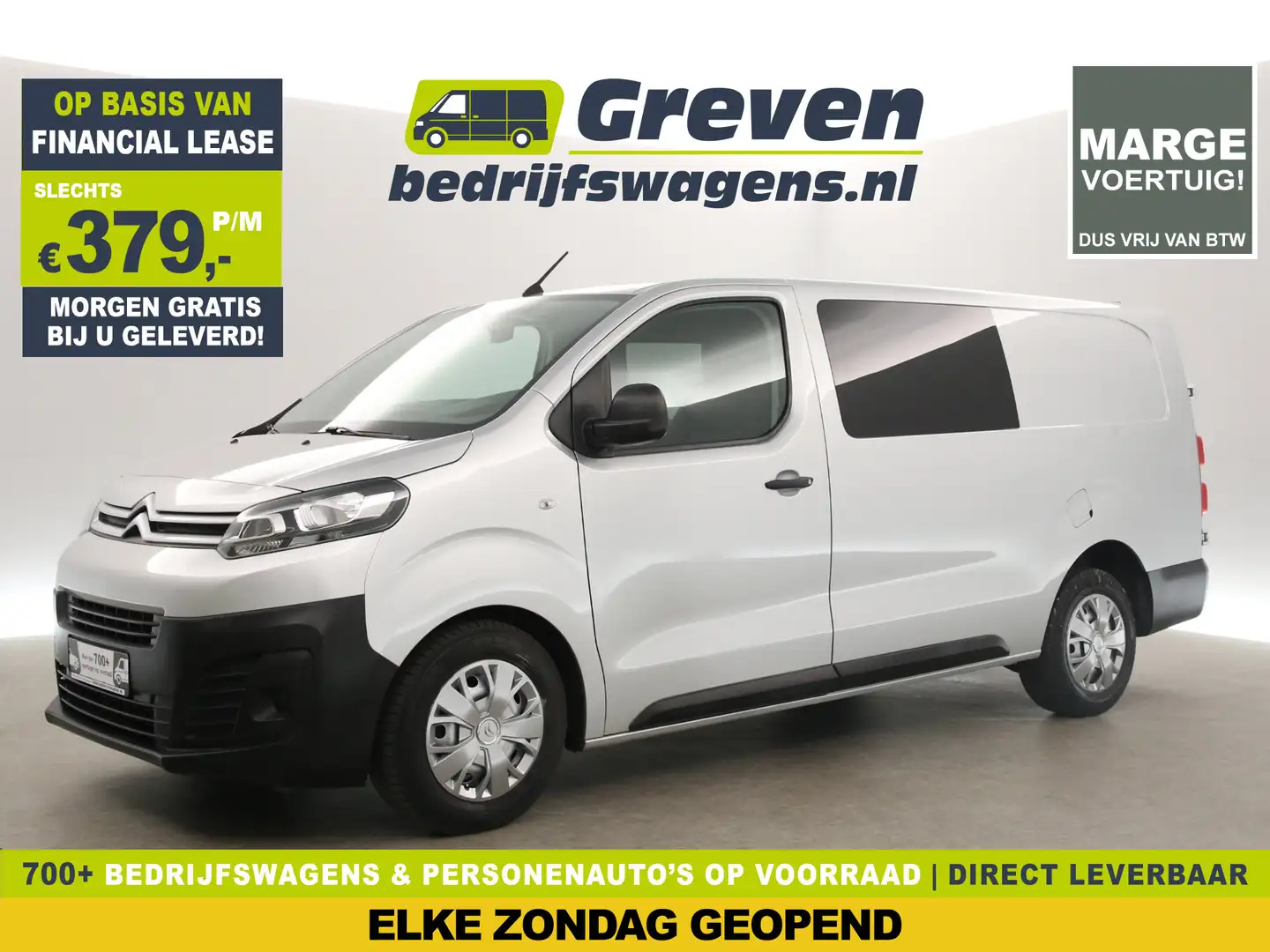 Citroen Jumpy 2.0 BlueHDI L3H1 | MARGE! | Dubbele Cabine | 5 Per Zilver - 1