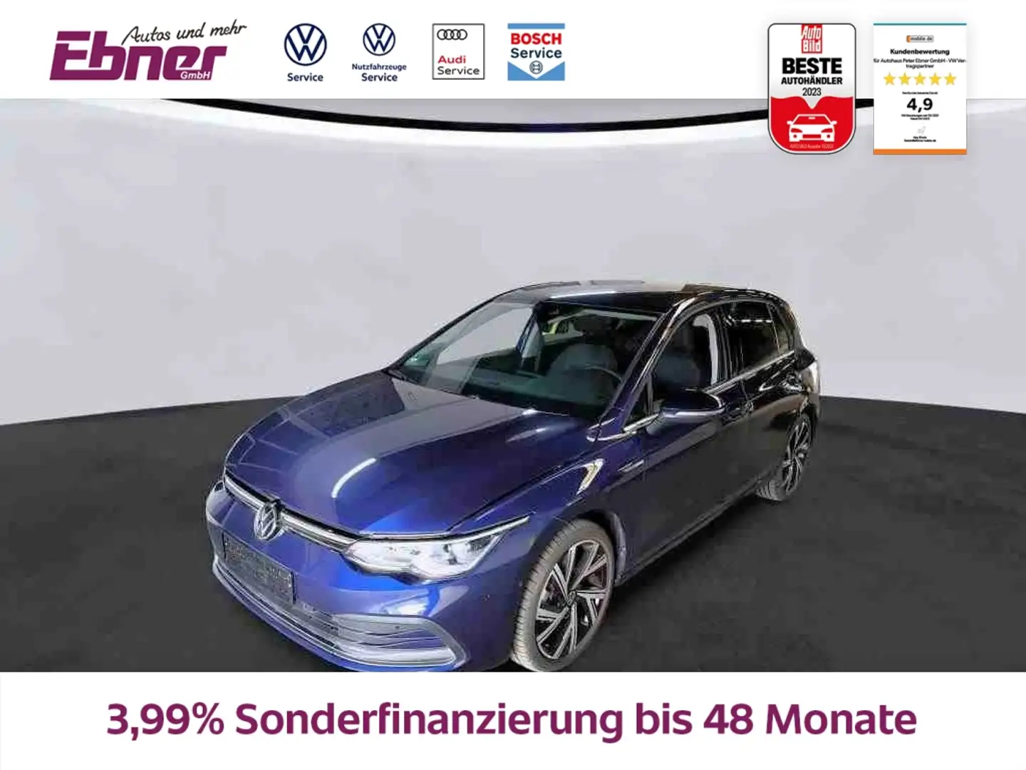 Volkswagen Golf VIII STYLE SPORT 1.5eTSI DSG H&K 480W+MEMORY+KEYLE Blau - 1