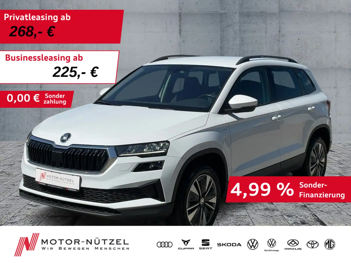 Skoda Karoq 2.0 TDI TOUR LED+NAVI+APP+GRA+SHZ+PDC+NSW Wit - 1