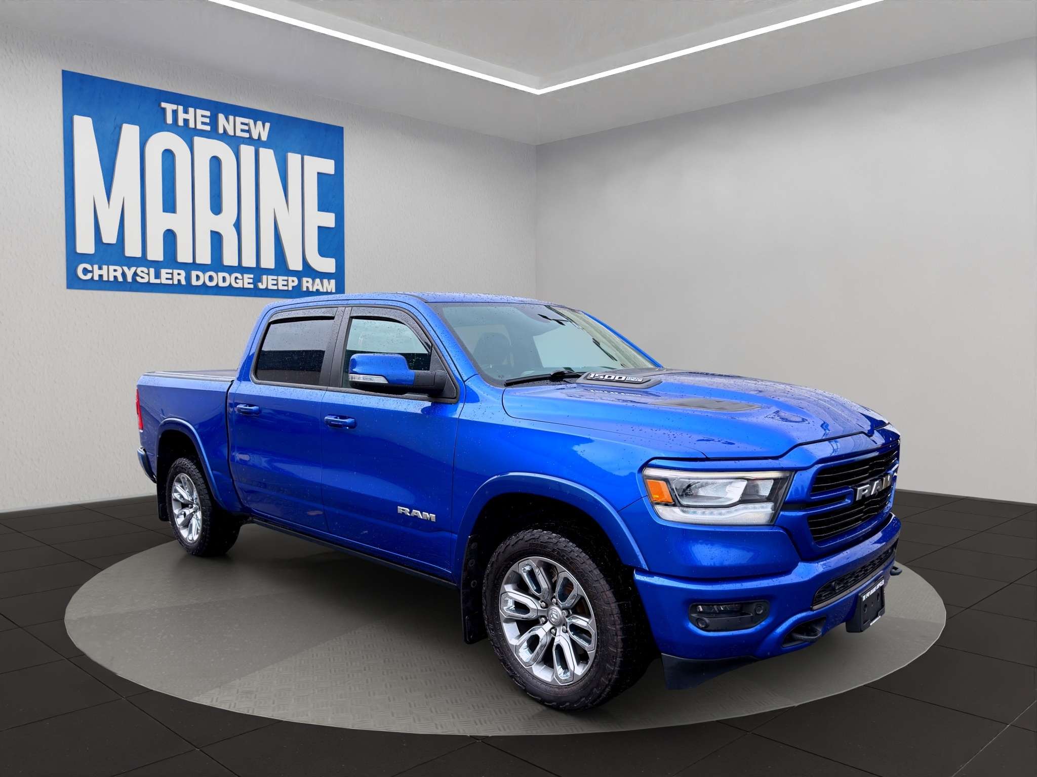 Blue 2019 RAM 1500 Pickup Truck Four-Wheel Drive 8-Speed Automatic