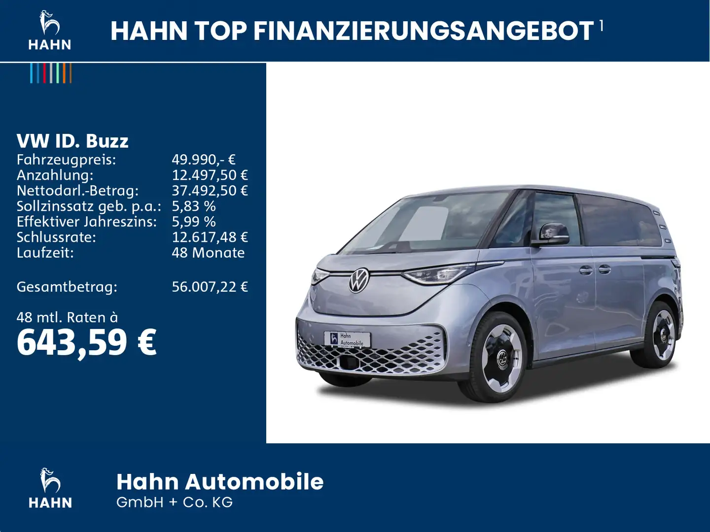Volkswagen ID. Buzz PRO 150KW 77kWh AHK NAVI PARKASSIST Silber - 2
