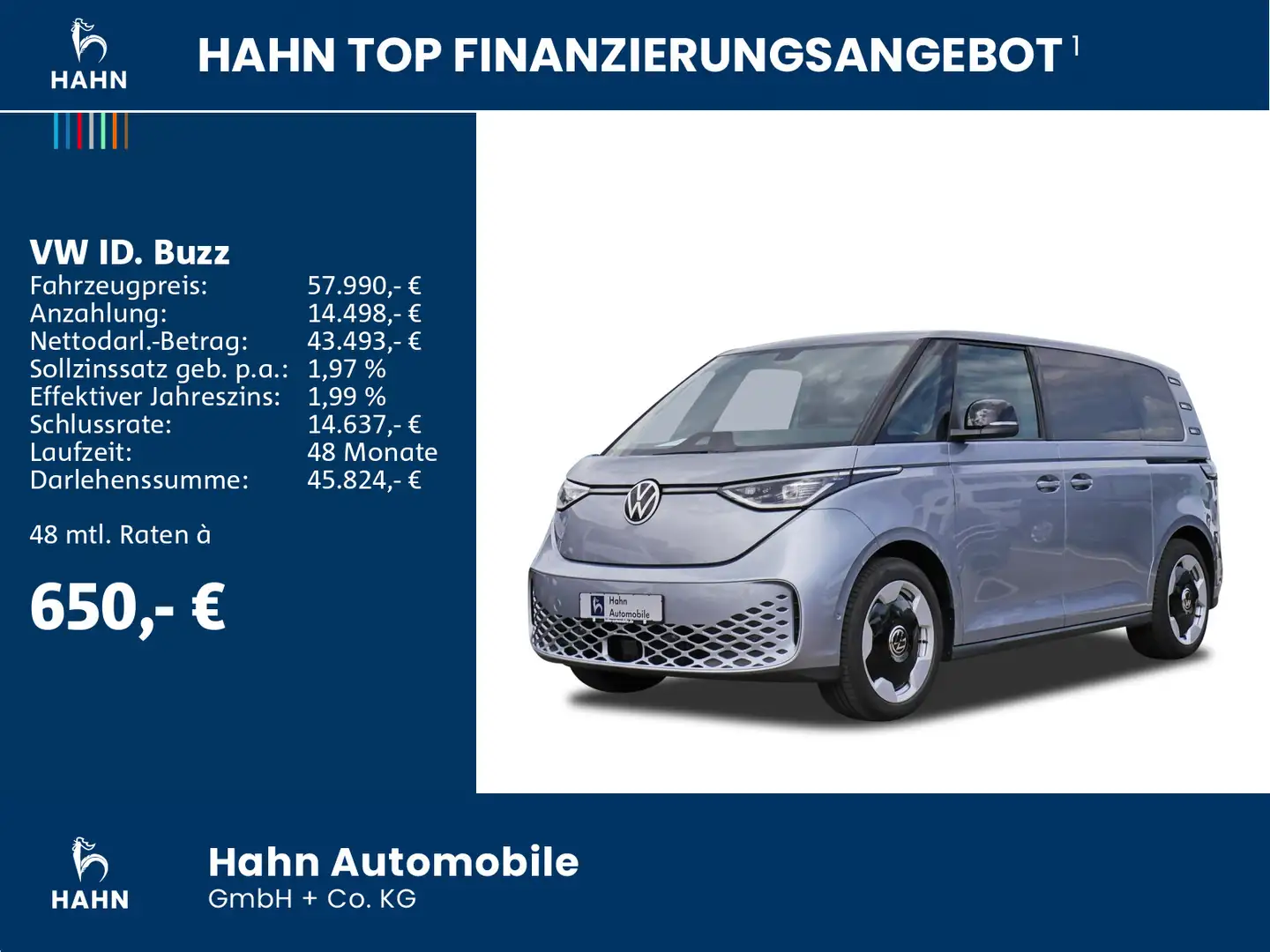 Volkswagen ID. Buzz PRO 150KW 77kWh AHK NAVI PARKASSIST Argent - 2