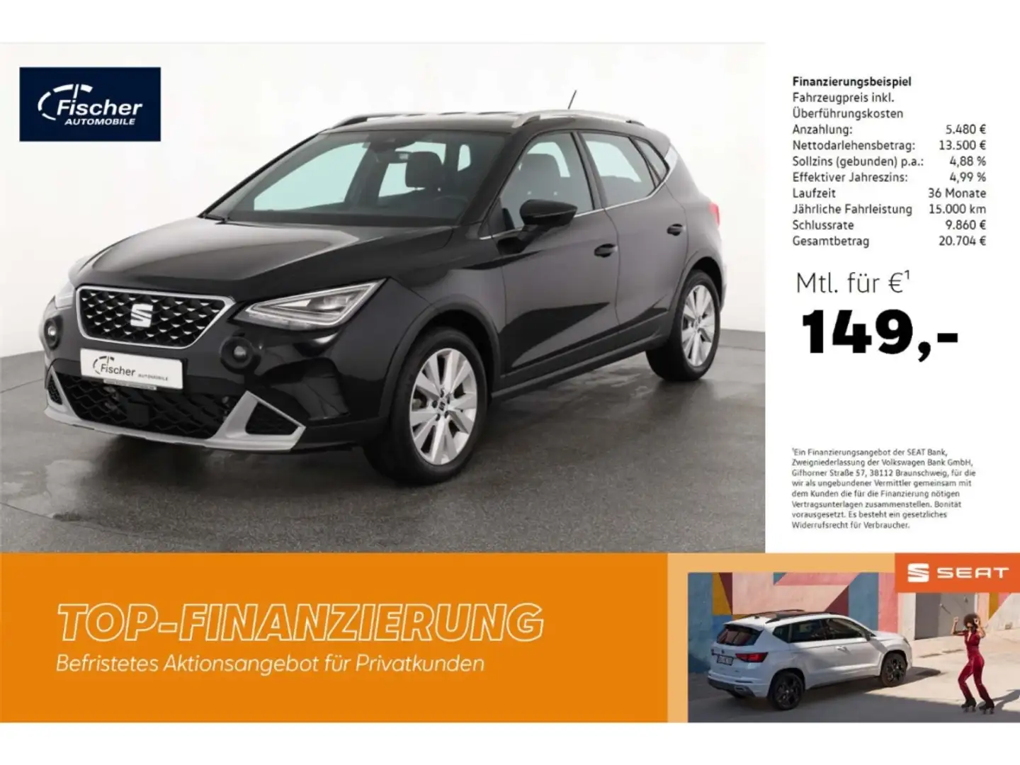 SEAT Arona 1.0 TSI Xperience Schwarz - 1