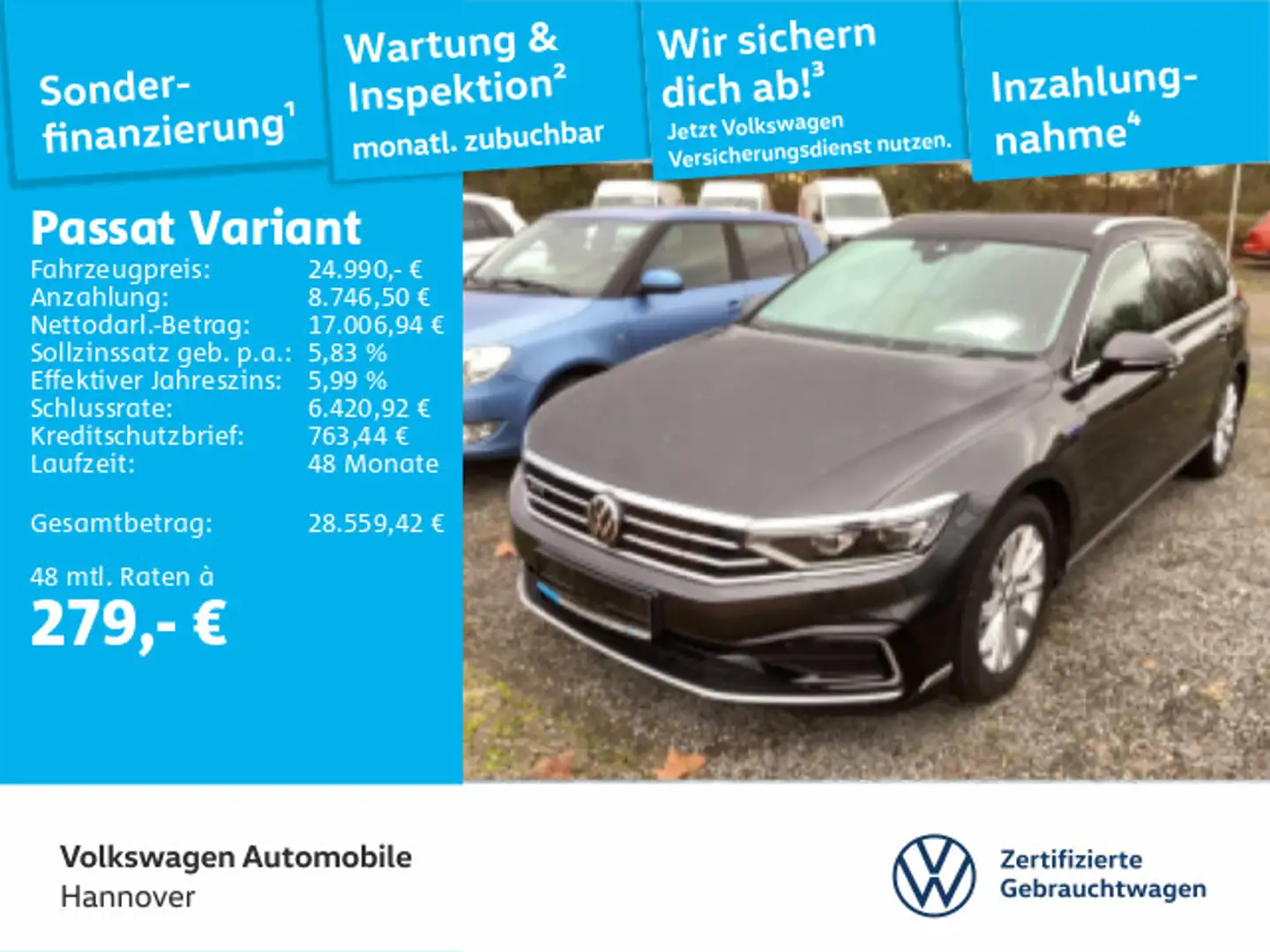 Volkswagen Passat Variant 1.4 TSI Hybrid GTE Navi AHK DigCo Grau - 1