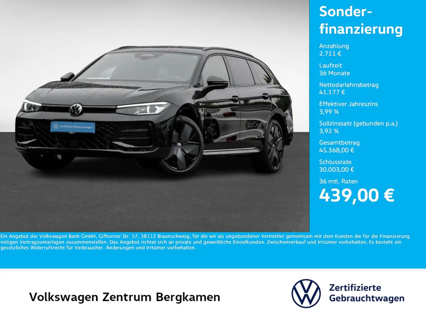 Volkswagen Passat Variant 2.0 R-LINE 4X4 NEUESMODELL AHK 19Z Schwarz - 1