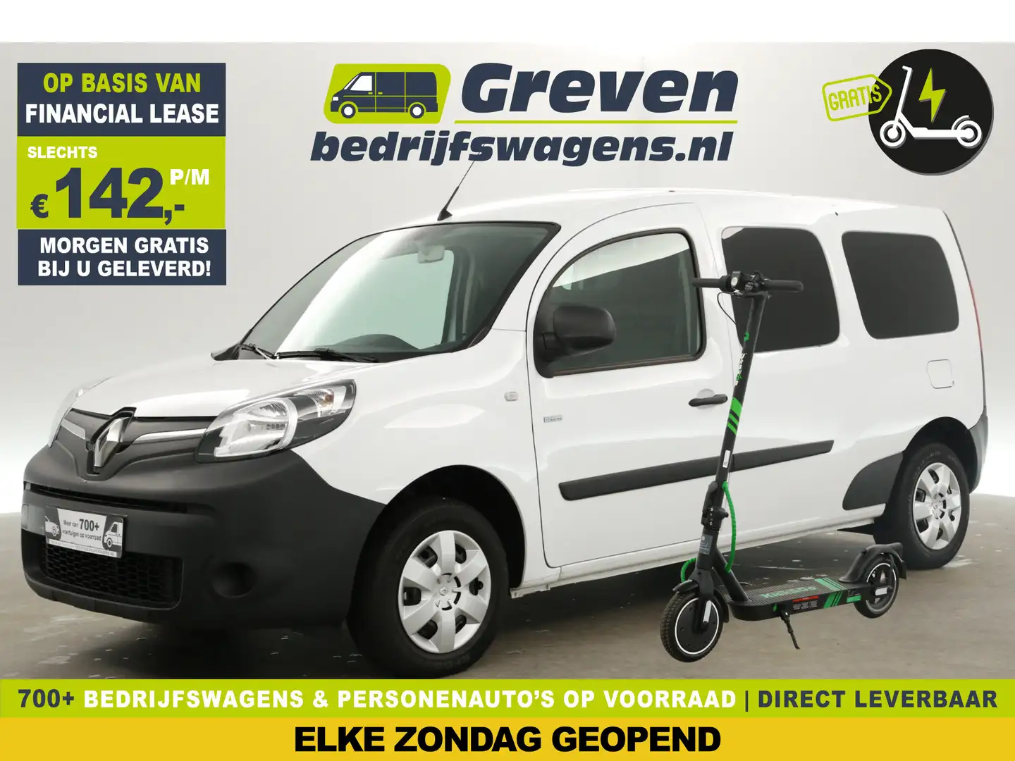 Renault Kangoo Z.E. L2H1 Huur-Accu | GRATIS E-Step! | EMISSIEVRIJE ZON Wit - 1