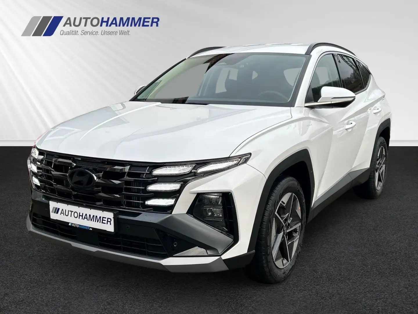 Hyundai TUCSON 1.6T DCT 4WD TREND LED Teilleder Navi eHK Weiß - 1