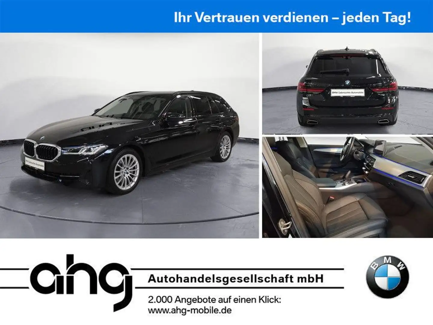 BMW 540 i xDrive Touring Innovationsp. Aut. Panorama Zwart - 1