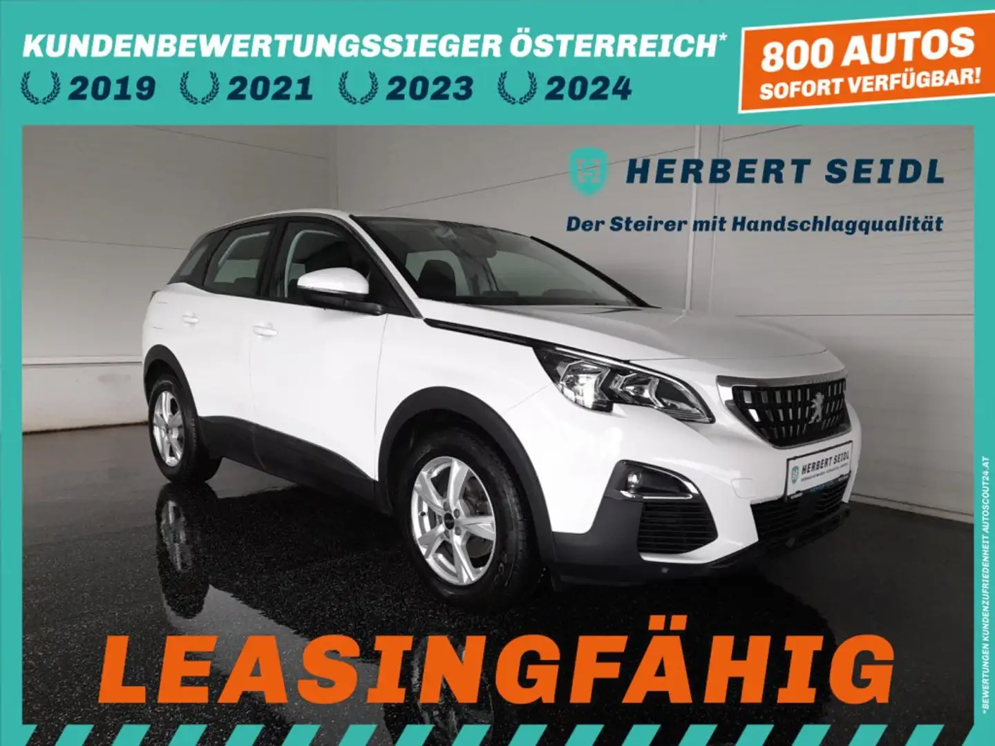 Peugeot 3008 1,5 BlueHDi 130 Aut *LED / NAVI / VIRTUELL / KAMERA / TEMPOMAT / SPURHALTEASSIST / 2-ZONEN-KLIMA* Weiß - 1