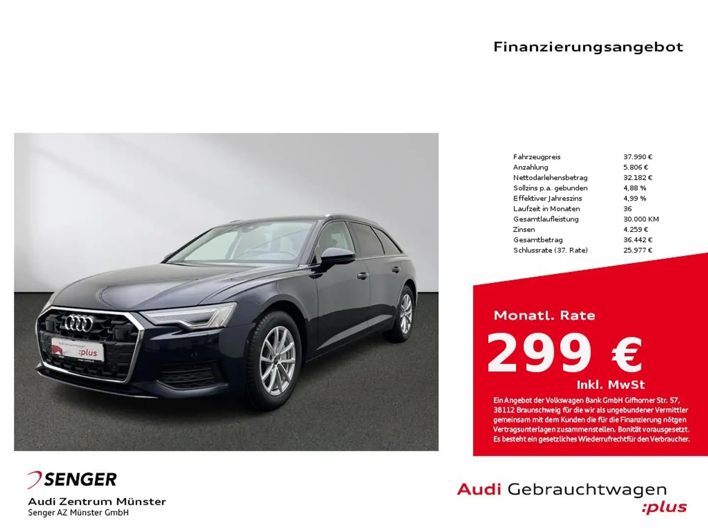 Audi A6 Avant 40 TDI S tronic MMI Matrix-LED ACC Blau - 1
