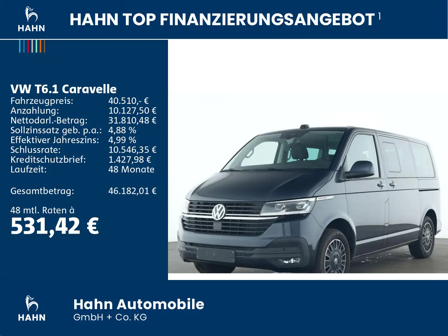 Volkswagen T6.1 Caravelle Trendline KR 2,0TDI 110kW DSG LED Blau - 2