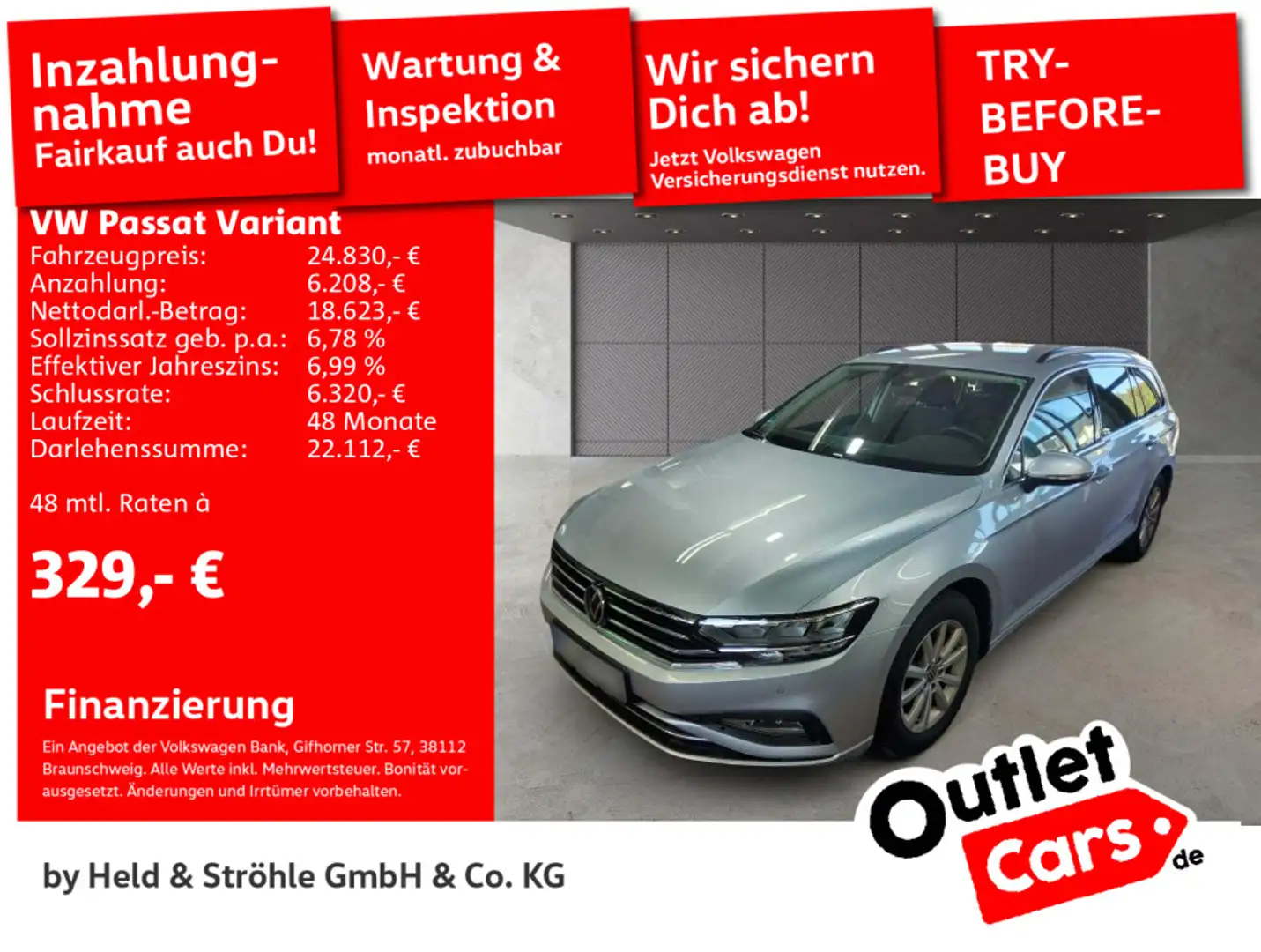 Volkswagen Passat Variant Business 2.0 TDI DSG AHK NAV ACC Silber - 1