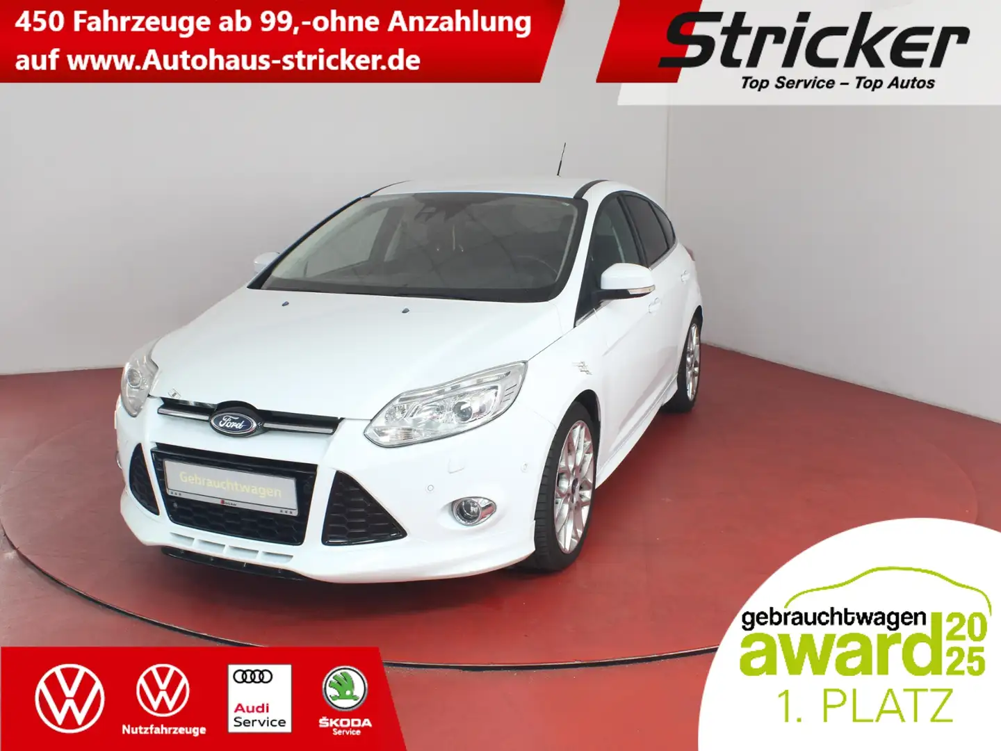 Ford Focus ST-Line 1.6 Eco Boost TÜV bis 08/2027 Bluetooth A Weiß - 1
