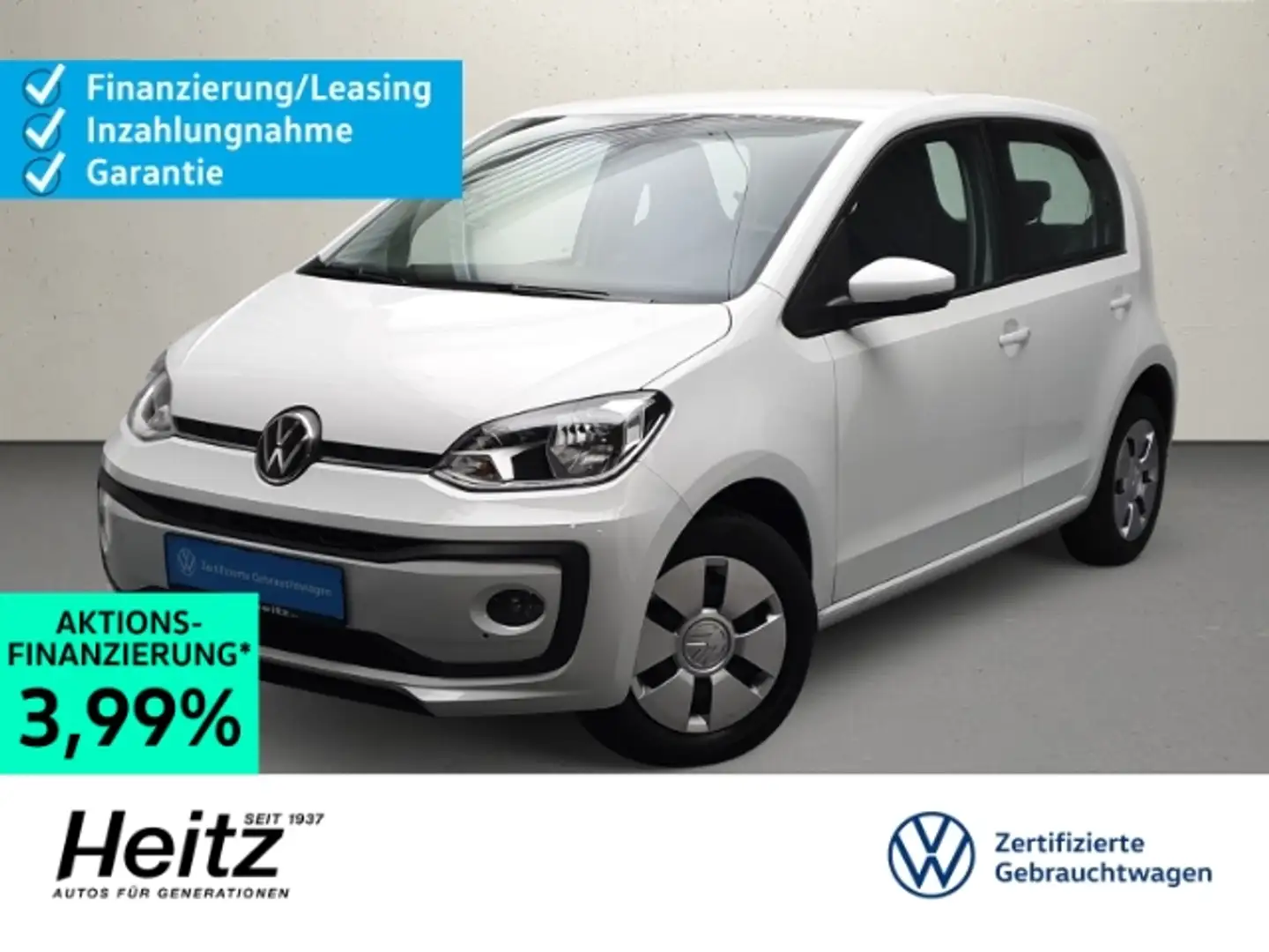 Volkswagen up! 1.0 5-Türer DAB Sitzheizung Klima Bluetooth Weiß - 1