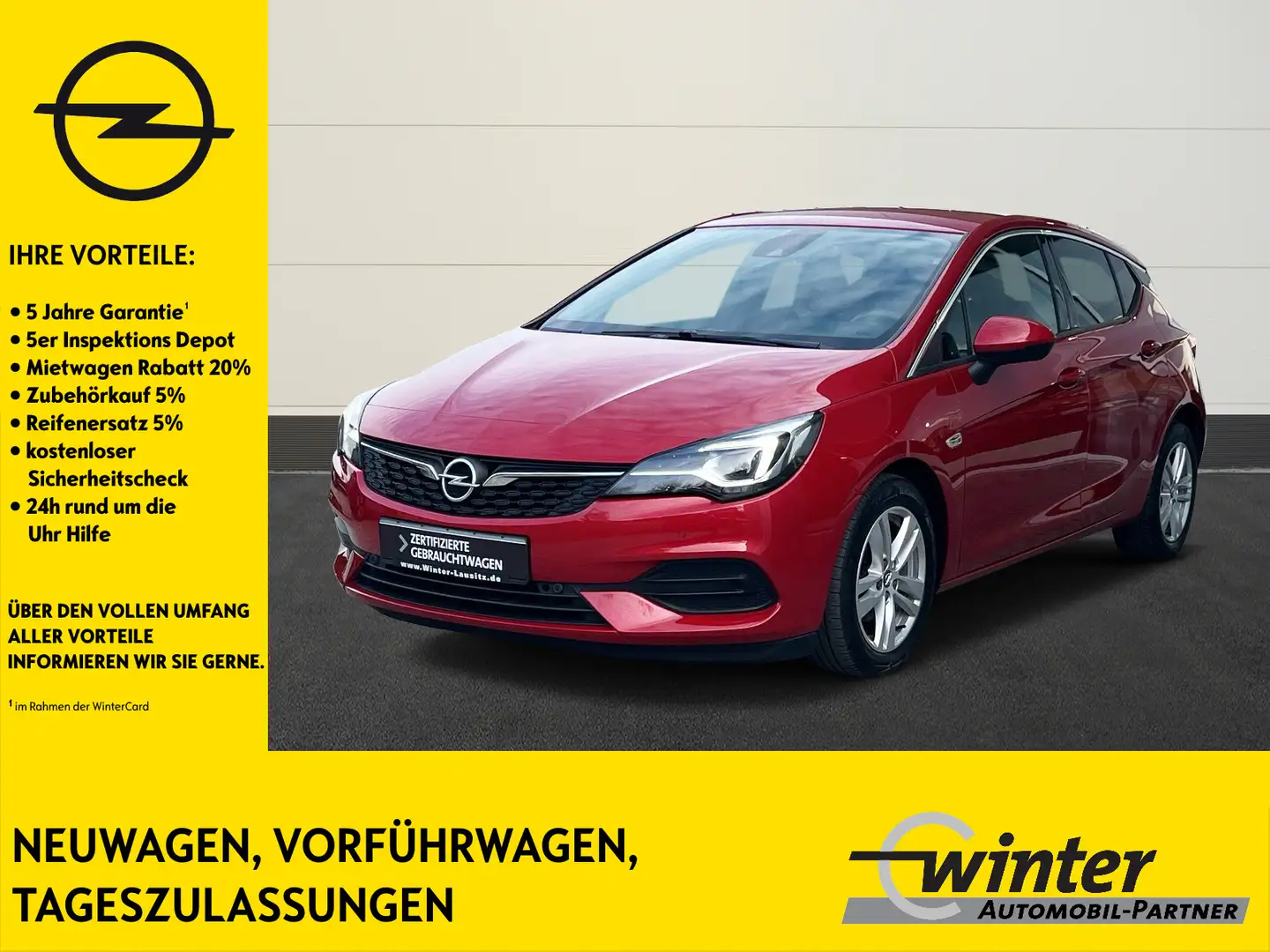 Opel Astra 1.5 D Elegance LED/AHZV/KAMERA/LENKRAD+SHZ Rouge - 1