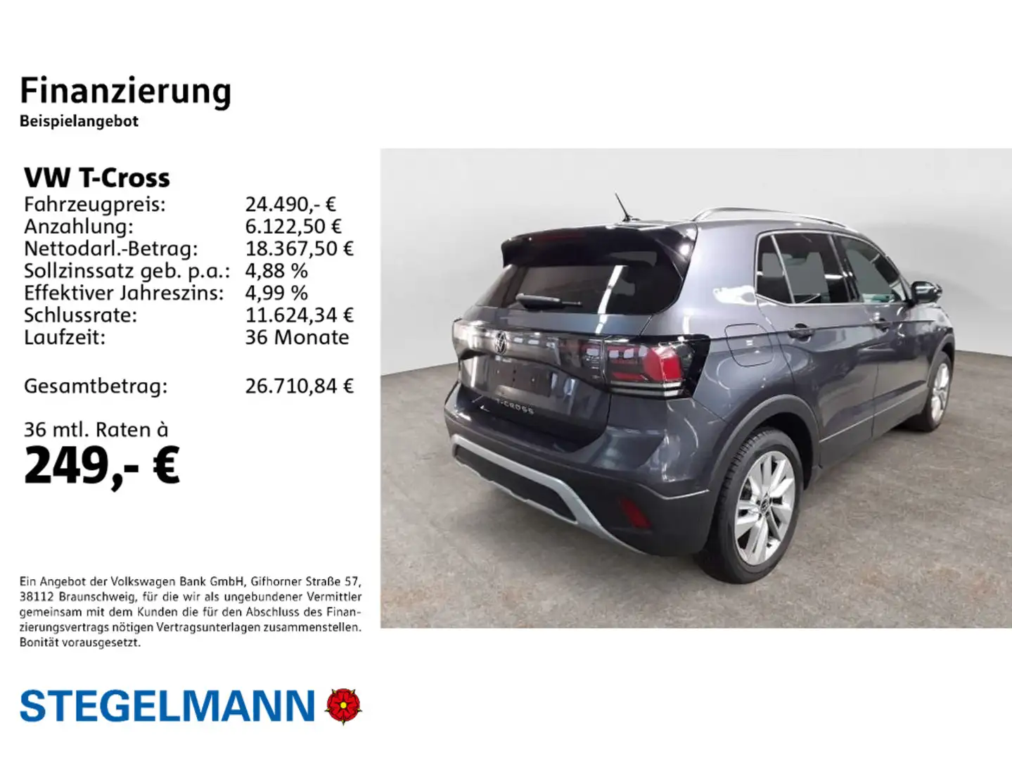 Volkswagen T-Cross 1.0 TSI DSG Goal *AHK*LED*Navi* Grau - 2