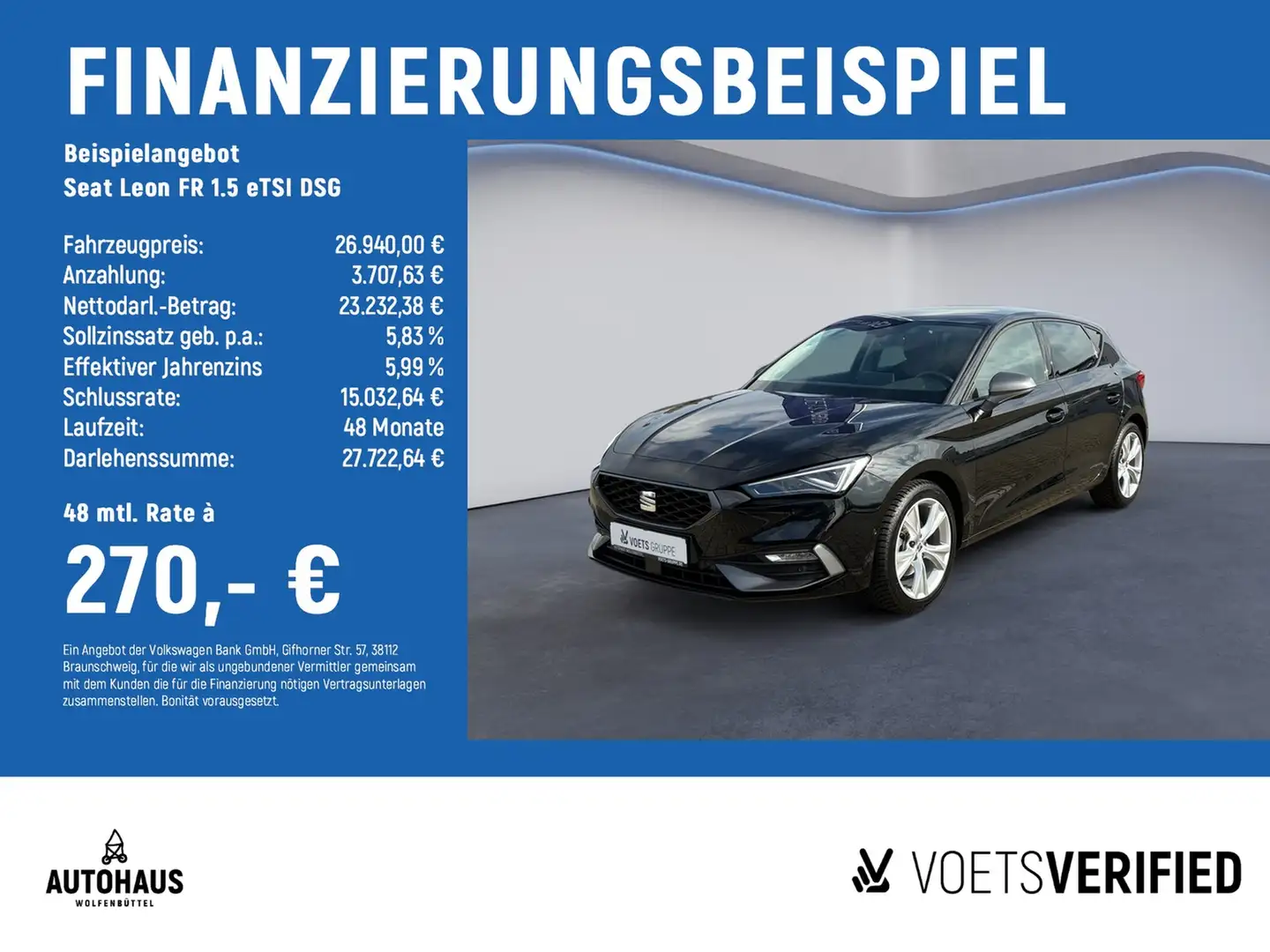 SEAT Leon FR 1.5 eTSI DSG ACC APP CAM NAV SHZ Noir - 2
