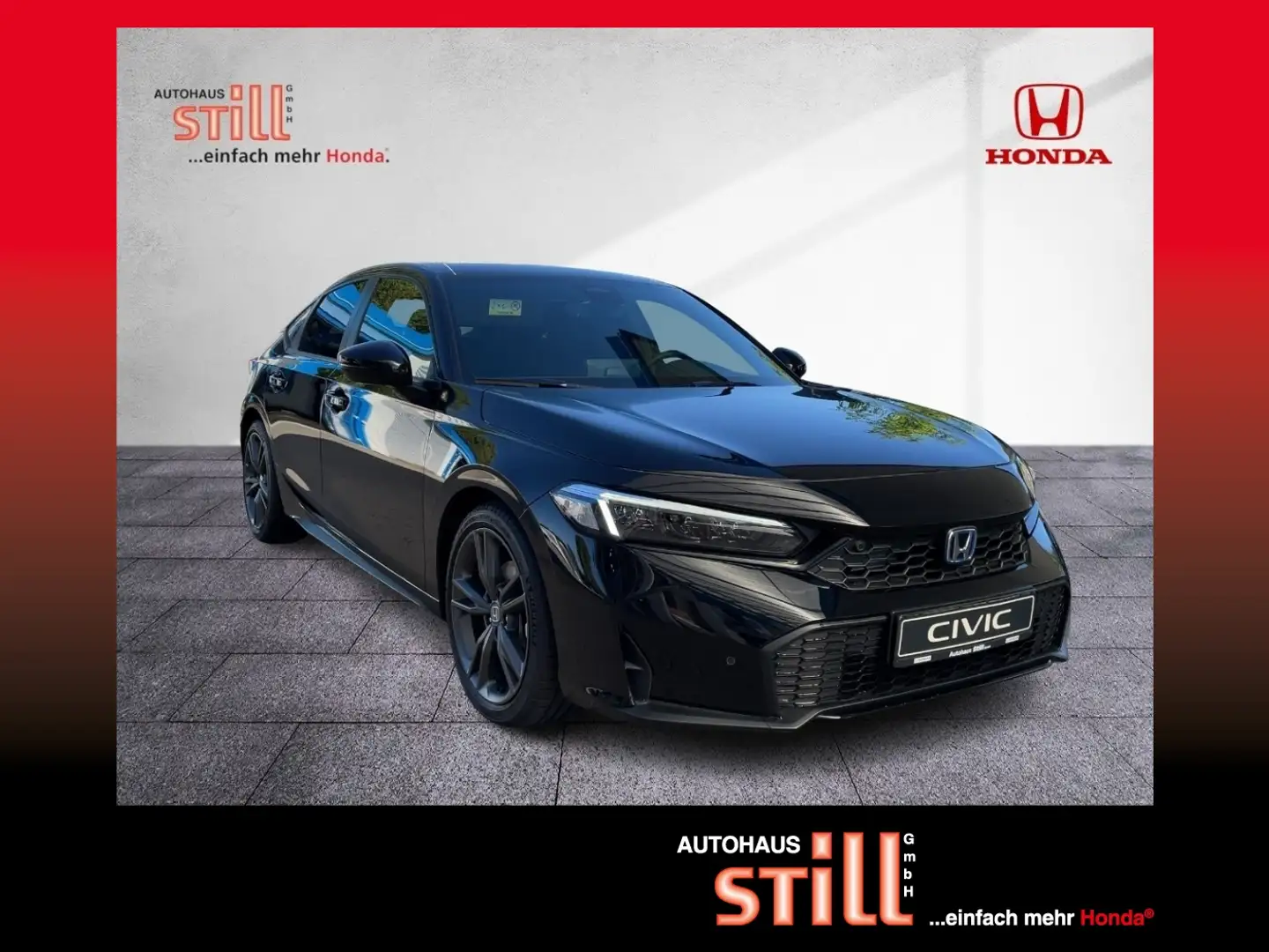 Honda Civic 2.0i e:HEV Sport MY2026 ACC+LED+Navi+SHZ+LM Zwart - 1