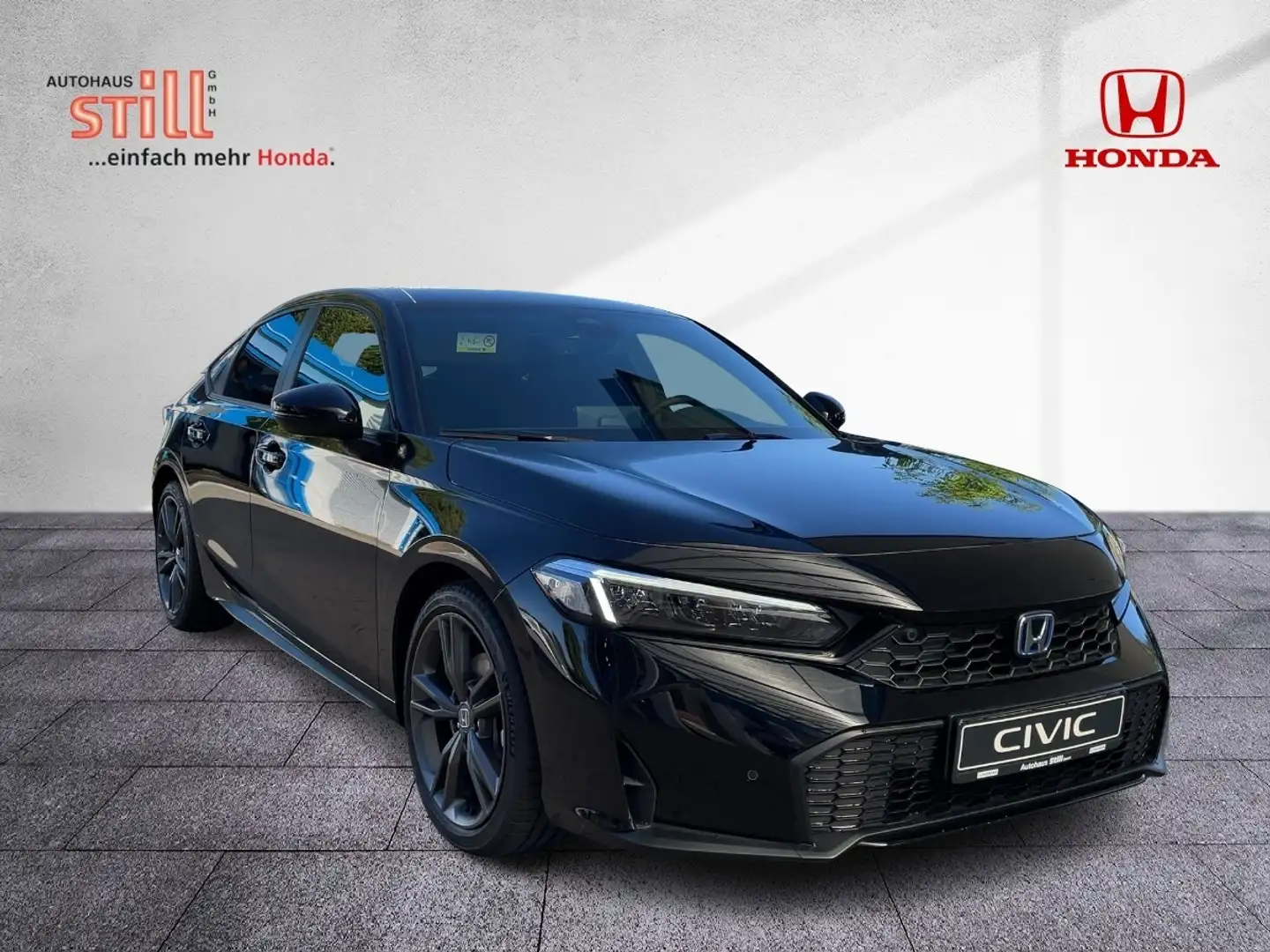 Honda Civic 2.0i e:HEV Sport MY2026 ACC+LED+Navi+SHZ+LM Zwart - 2