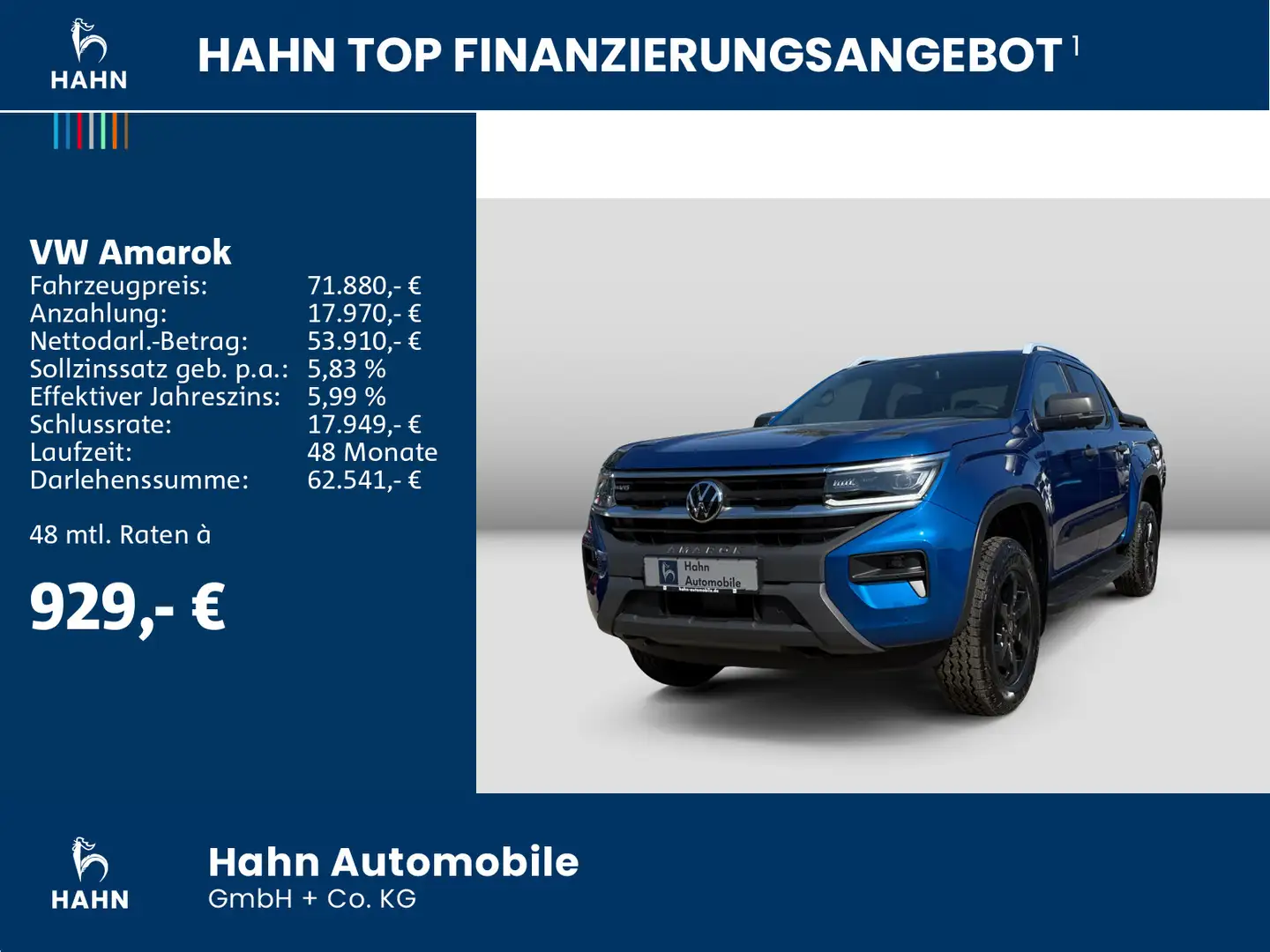 Volkswagen Amarok PanAmericana DC 177kW 3.0TDI 4MOTION Blau - 2