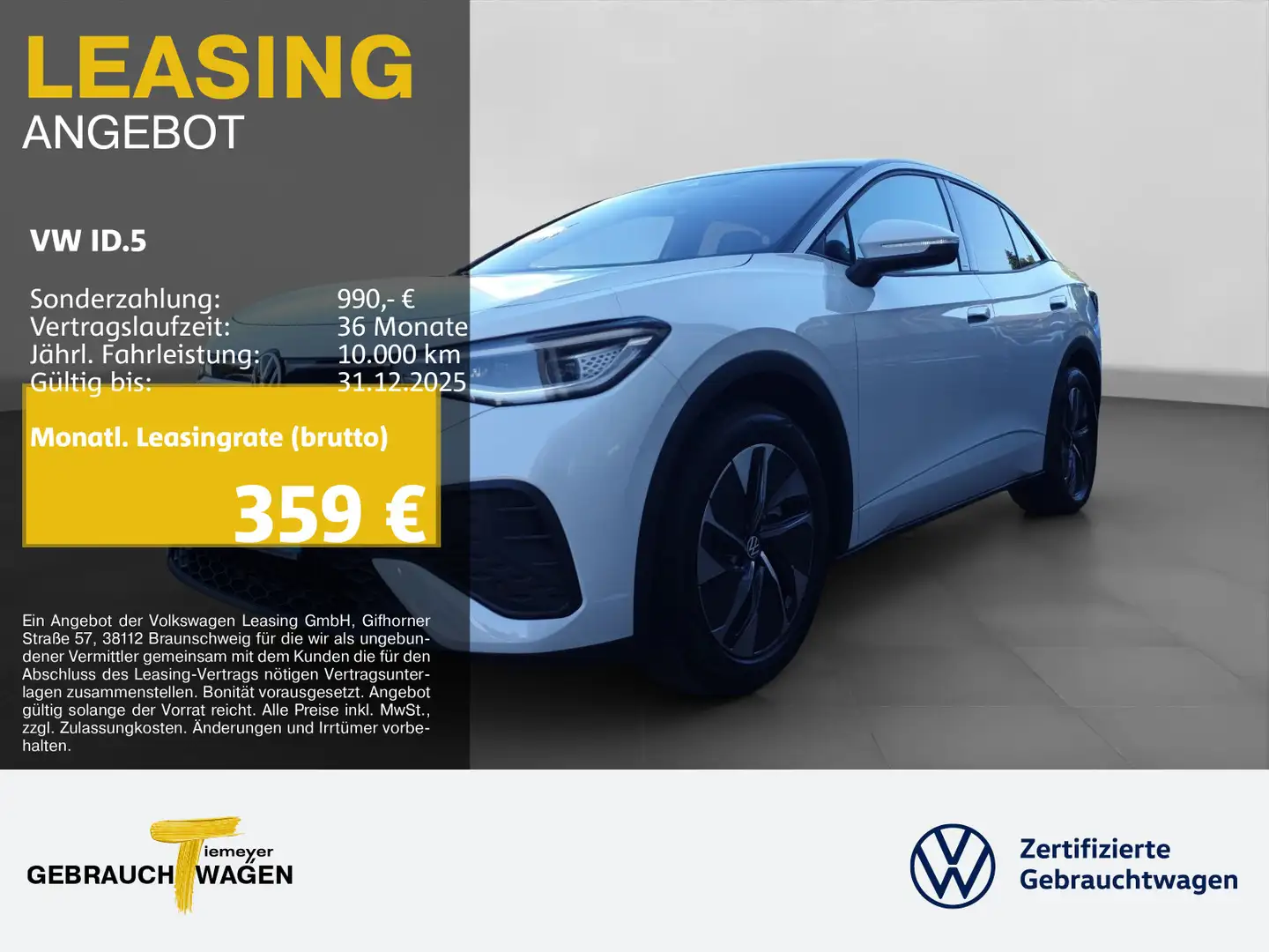 Volkswagen ID.5 PRO PERFORMANCE WÄRMEPUMPE IQ.LIGHT AHK Weiß - 1