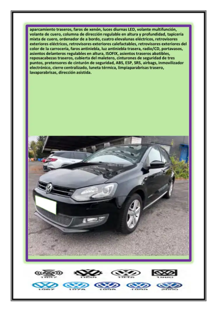Volkswagen Polo Pequeño Manual de 5 Puertas Schwarz - 1