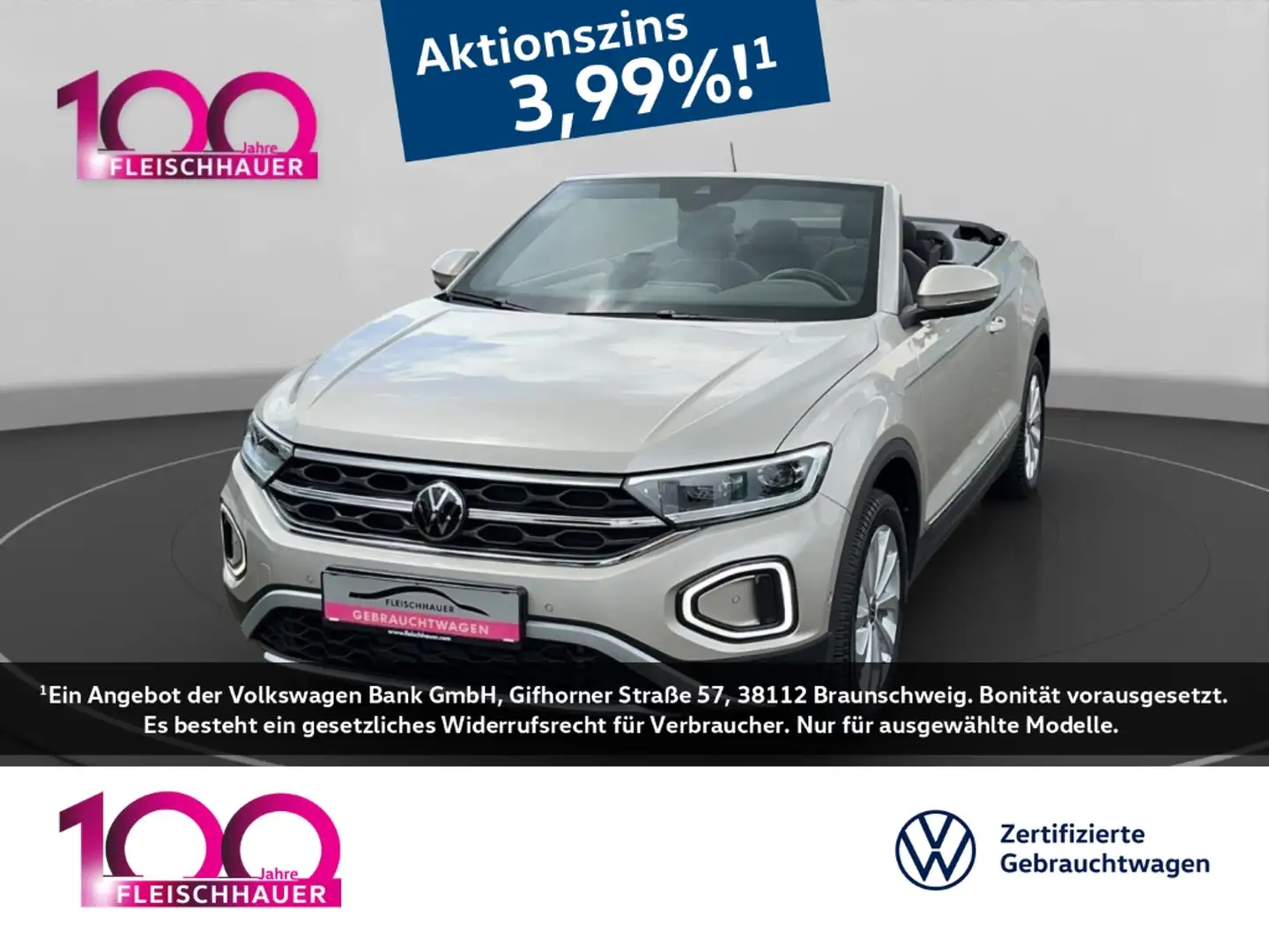 Volkswagen T-Roc Cabriolet Style 1,0 TSI  NAVI+DC+LED+ACC Silber - 1