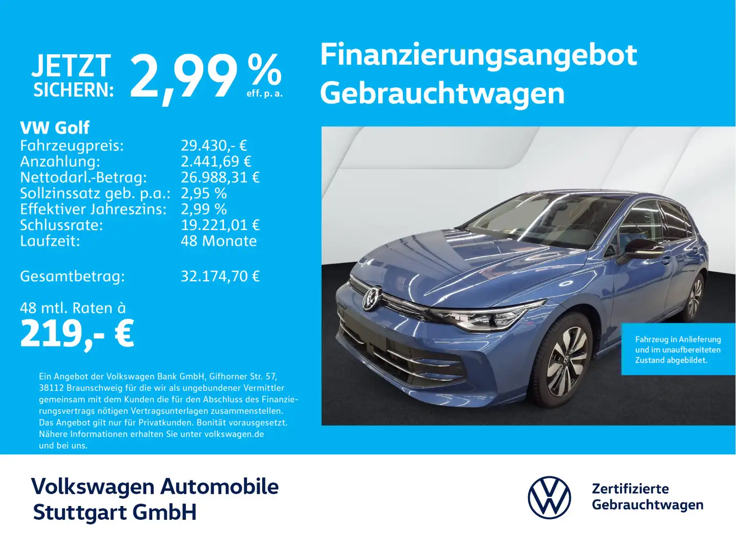 Volkswagen Golf Goal 1.5 TSI DSG Navi Kamera AHK ACC LED Blau - 1