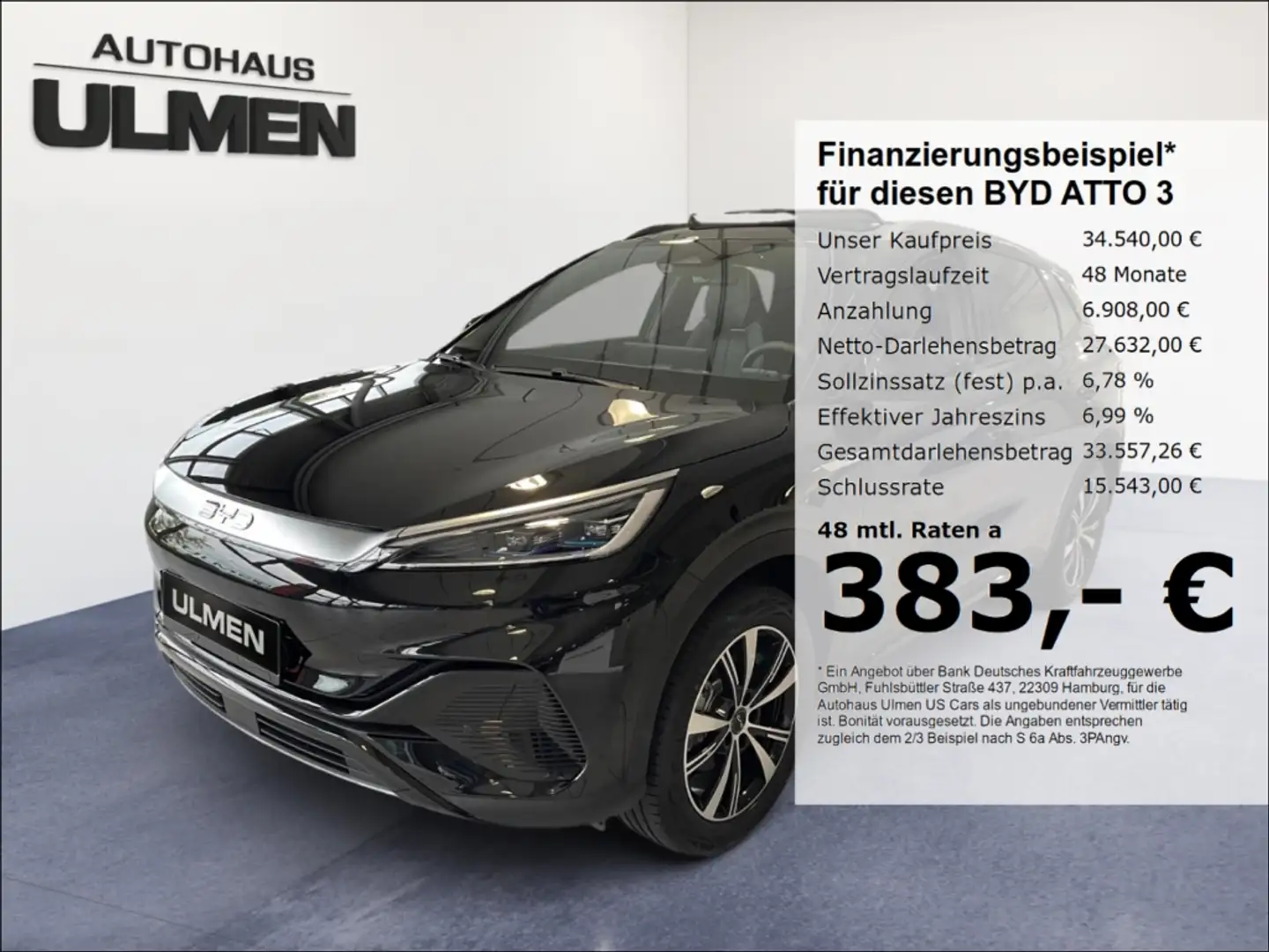 BYD Atto 3 2025 Design Pano veganes Leder Wärmepumpe Schwarz - 1