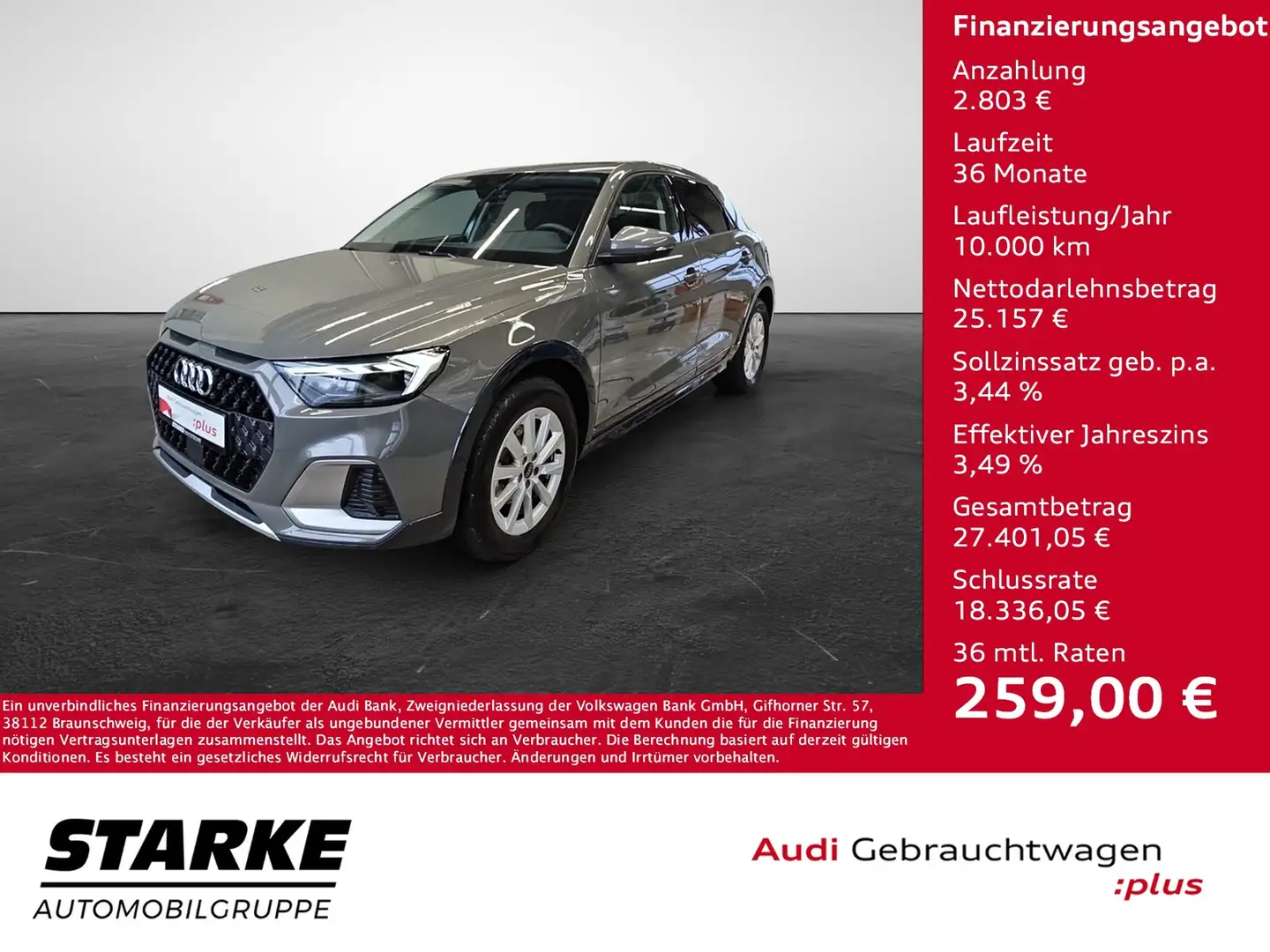 Audi A1 allstreet 30 TFSI S tronic NaviPlus LED SHZ Spo... Grau - 1