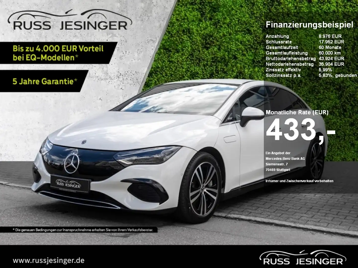 Mercedes-Benz EQE 300 *MBUX*LED*Burm*Cam*elSitz*SpurH*LM*SHZ* Blanc - 1