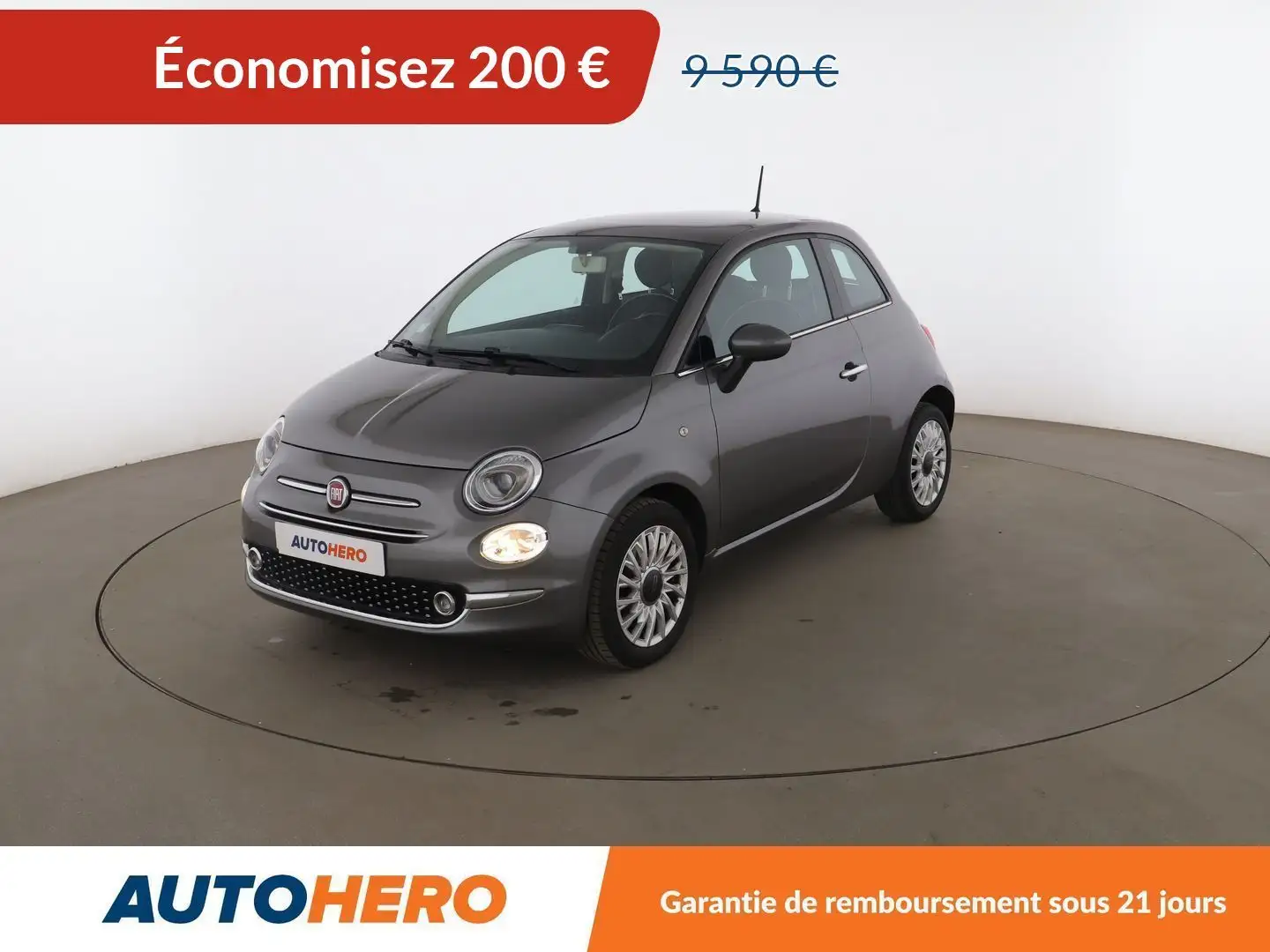 Fiat 500 1.2 Lounge Gris - 1