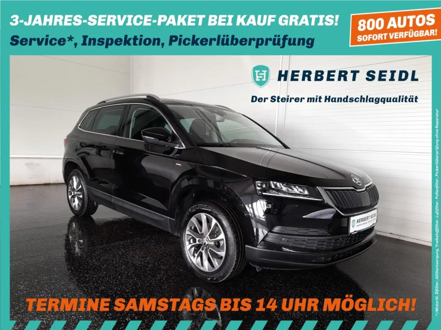 Skoda Karoq DRIVE 2,0 TDI DSG *VOLL-LED / 17 ZOLL / NAVI / TRAVEL ASSIST / SHZG VO & HI* Schwarz - 1