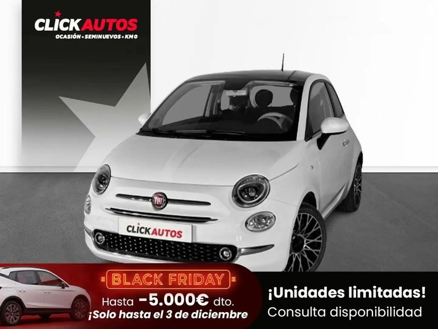 Fiat 500 1.0 Hybrid 70CV Monotrim+Pack Weiß - 1