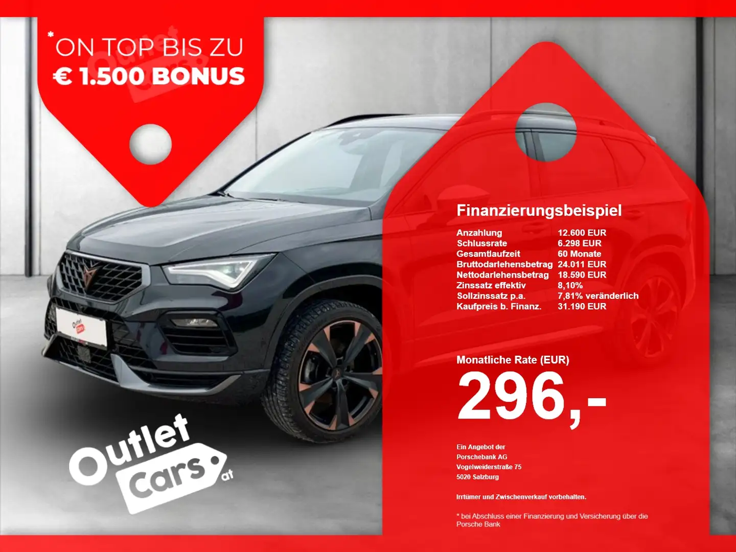 CUPRA Ateca 2.0 TSI 4Drive ASSIST+RADAR+CARPLAY+LED+LM Schwarz - 1
