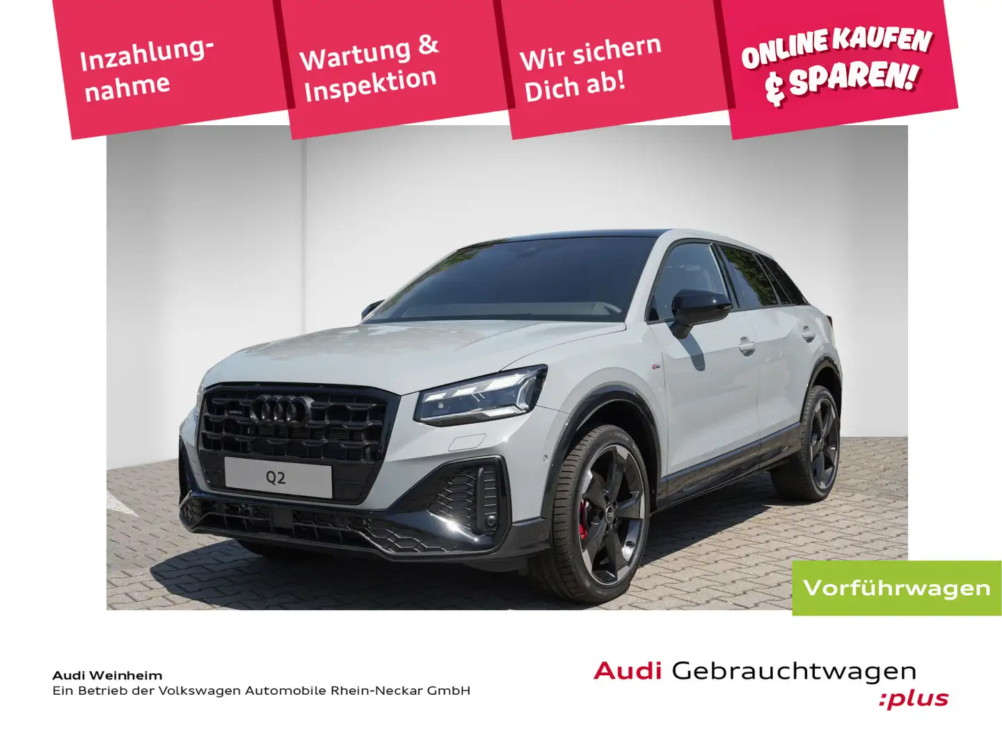 Audi Q2 40 2.0 TFSI quattro S line AHV Pano LED uvm Grau - 1