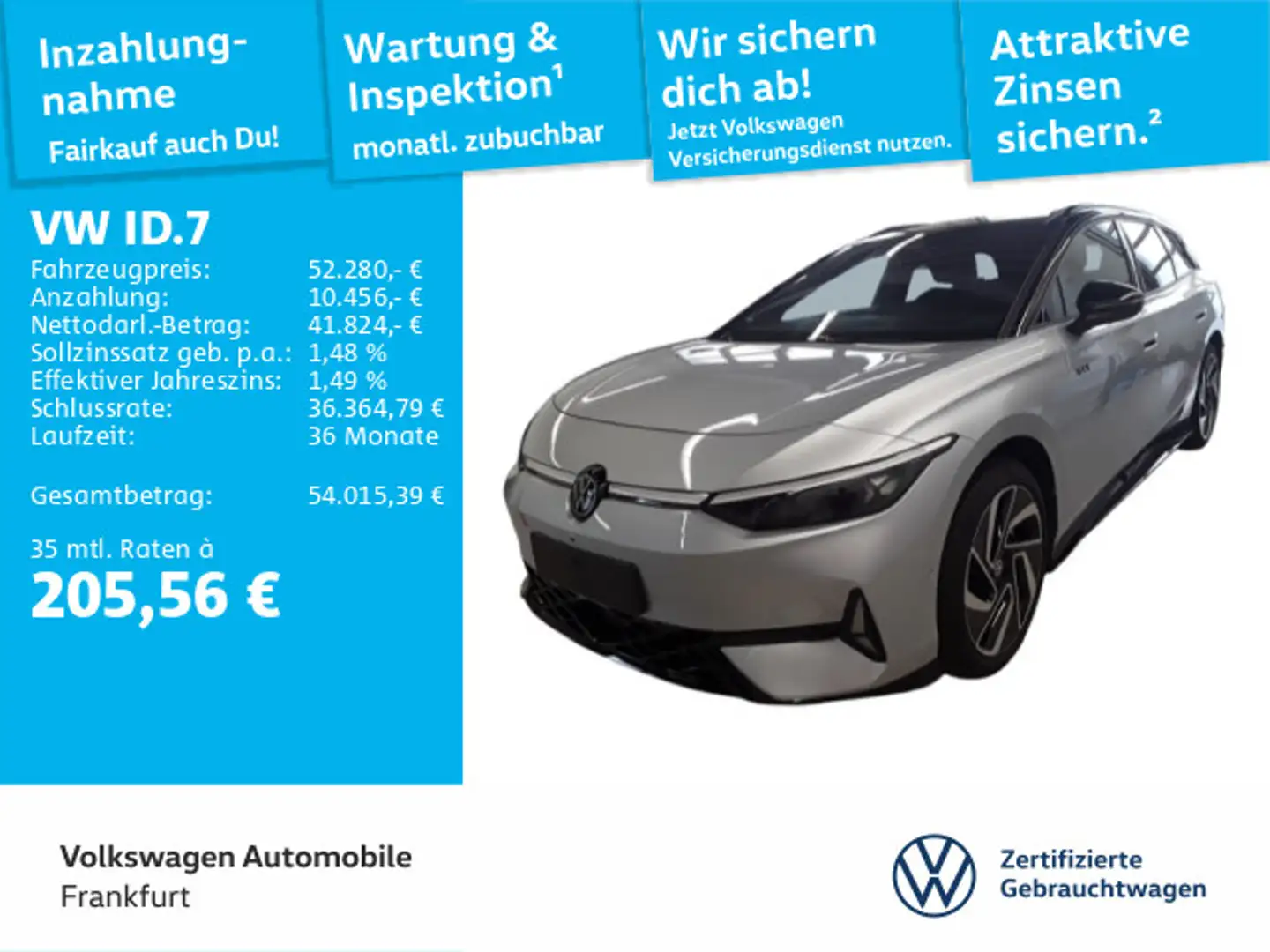 Volkswagen ID.7 Tourer GTX 4Motion Navi AHK IQ.LIGHT - LED- Silber - 1