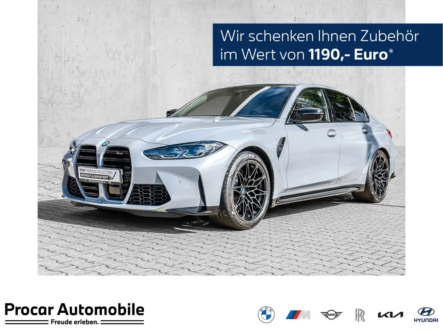 BMW M3 Competition Limousine M Sport HUD ACC RFK LM Grau - 1