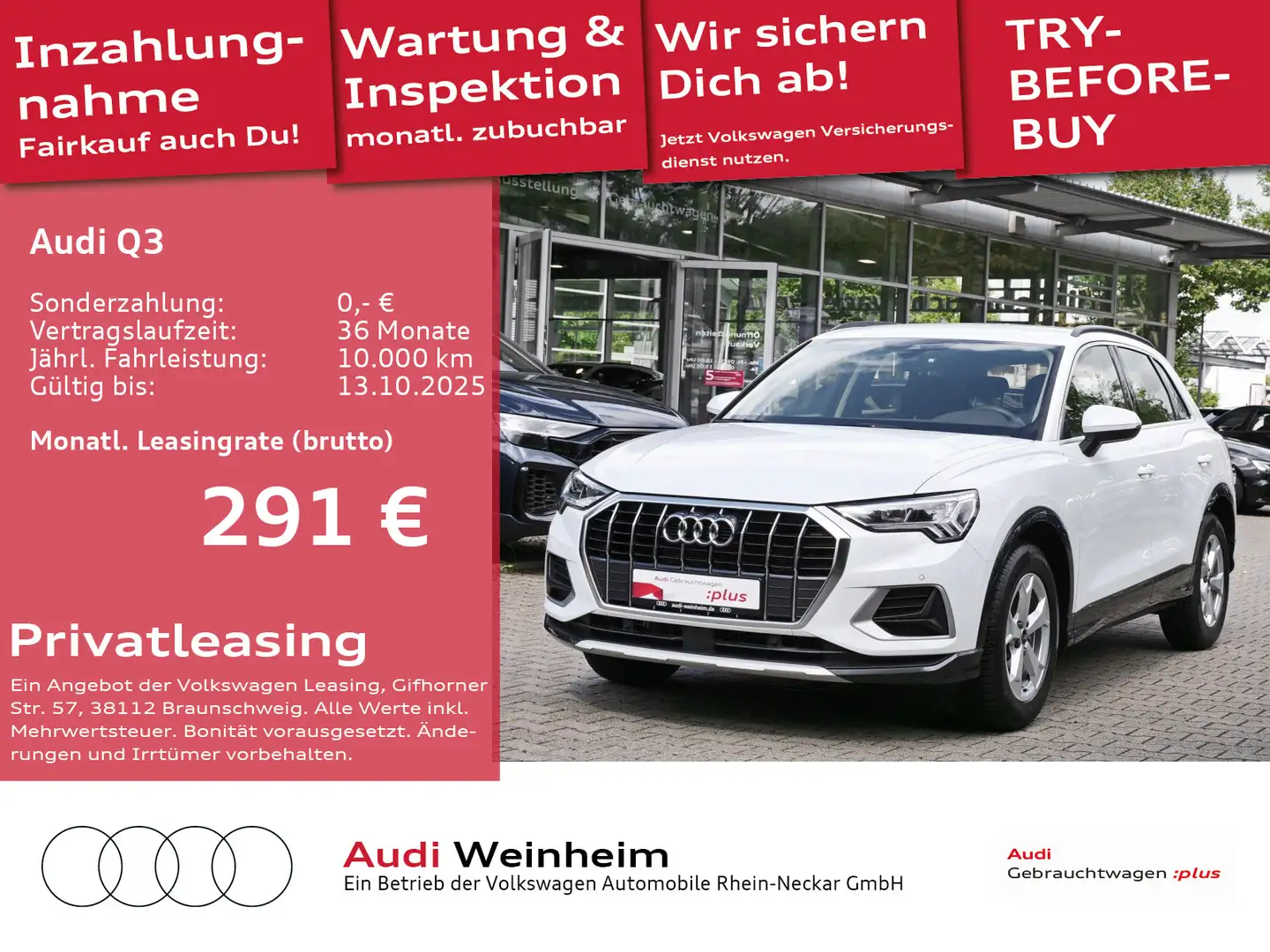 Audi Q3 TFSI LED Plus Kamera Navi S-tronic AHK vorb. Weiß - 1