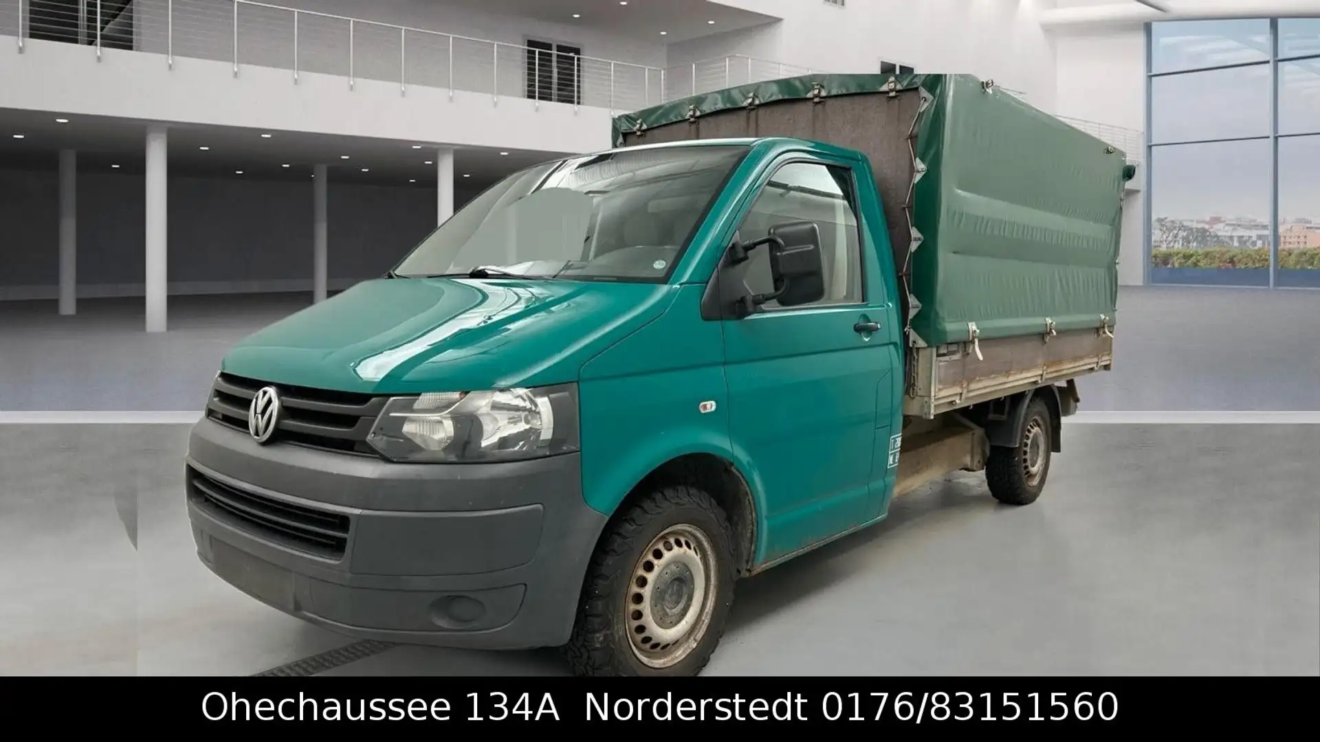 Volkswagen T5 Transporter Pritsche  Tieflader  2.0TDI 140HK Grün - 1