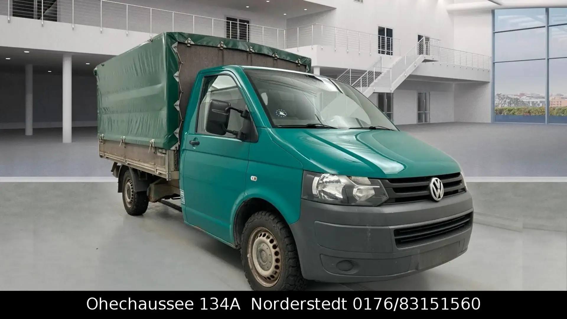 Volkswagen T5 Transporter Pritsche  Tieflader  2.0TDI 140HK Grün - 2