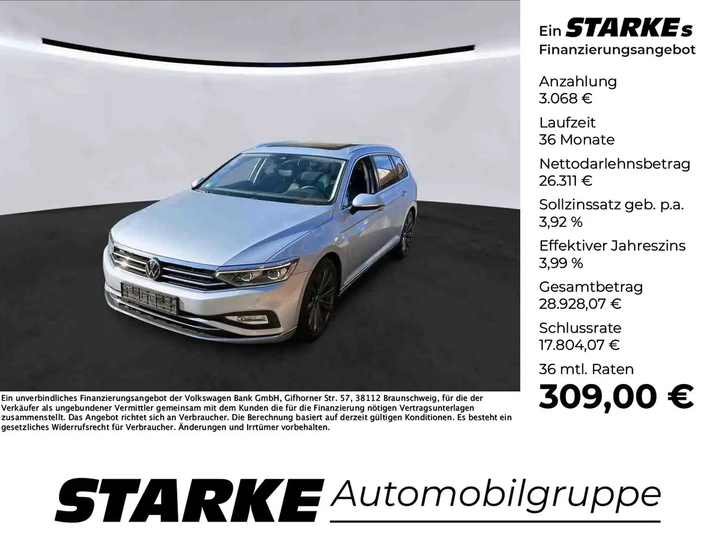 Volkswagen Passat Variant 2.0 TSI DSG Elegance Silber - 1