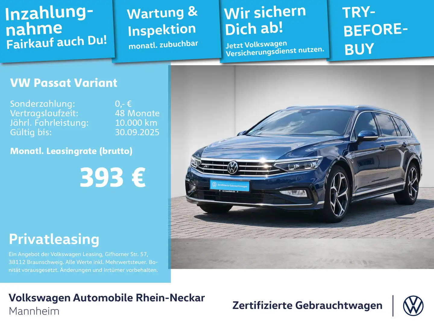 Volkswagen Passat Variant 2.0 TDI R-Line DSG Navi AHK Kamer Blau - 1