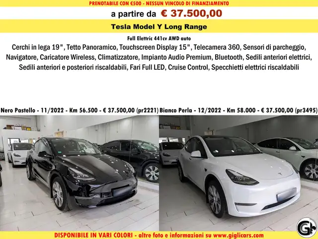 Tesla Model Y 440 cv, AWD, Tetto Panoramico, Autonomia WLTP 533k