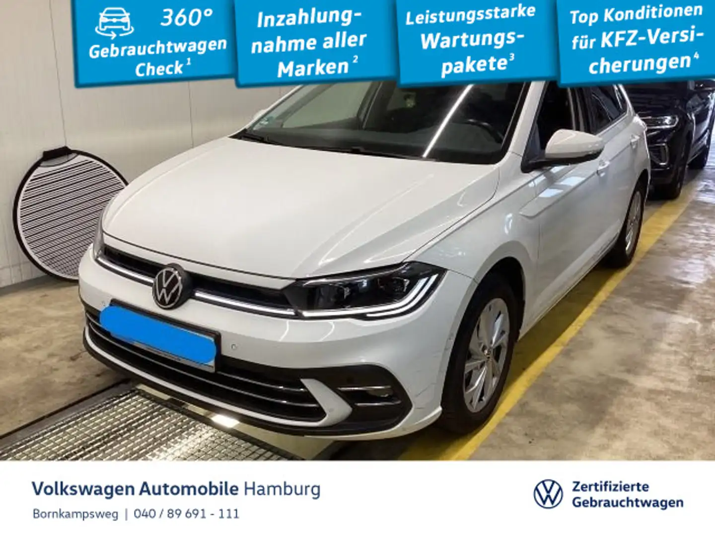 Volkswagen Polo 1.0 TSI Style DSG Navi IQ.Light Sitzheizung Weiß - 1