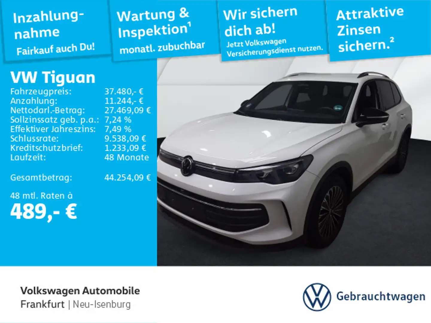 Volkswagen Tiguan 2.0 TDI DSG Life Navi AHK IQ.LIGHT" - HD- Weiß - 1