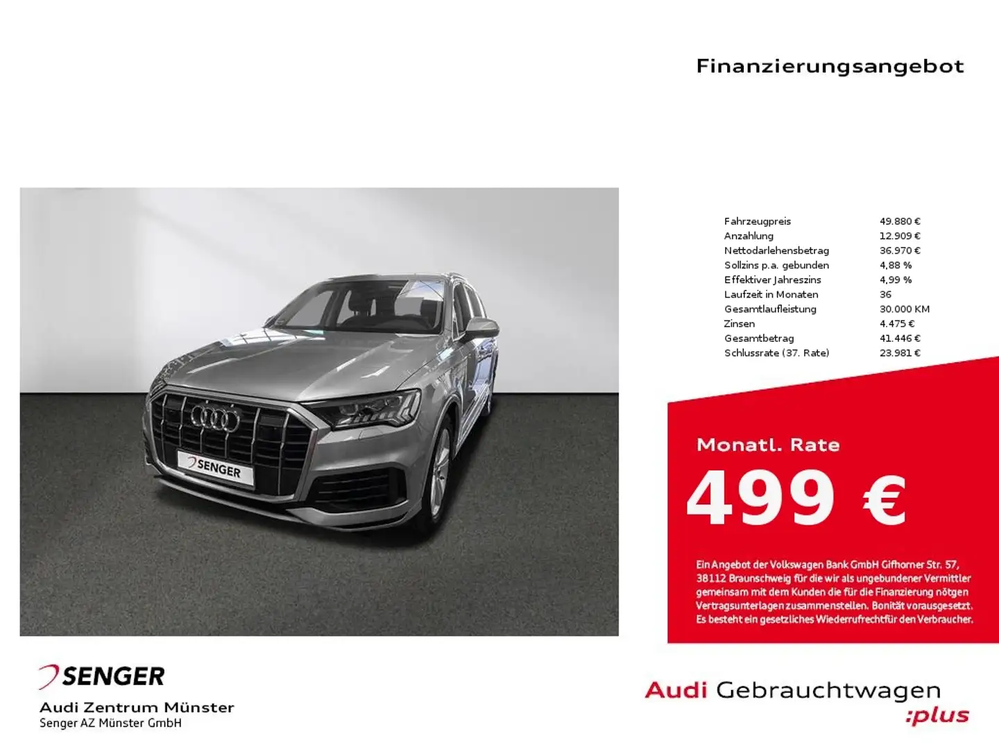 Audi Q7 55 TFSI e quattro MMI Matrix Kamera AHK Silver - 1