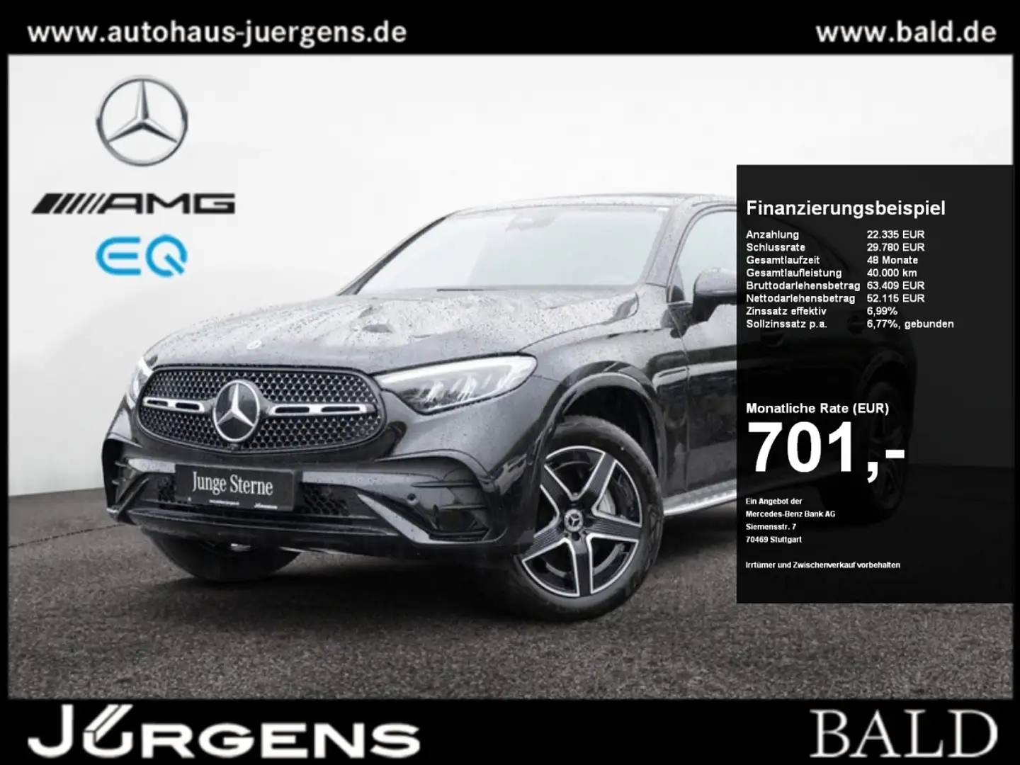 Mercedes-Benz GLC 400 e 4M Coupé AMG-Sport/Pano/Burm/AHK/Night Zwart - 1